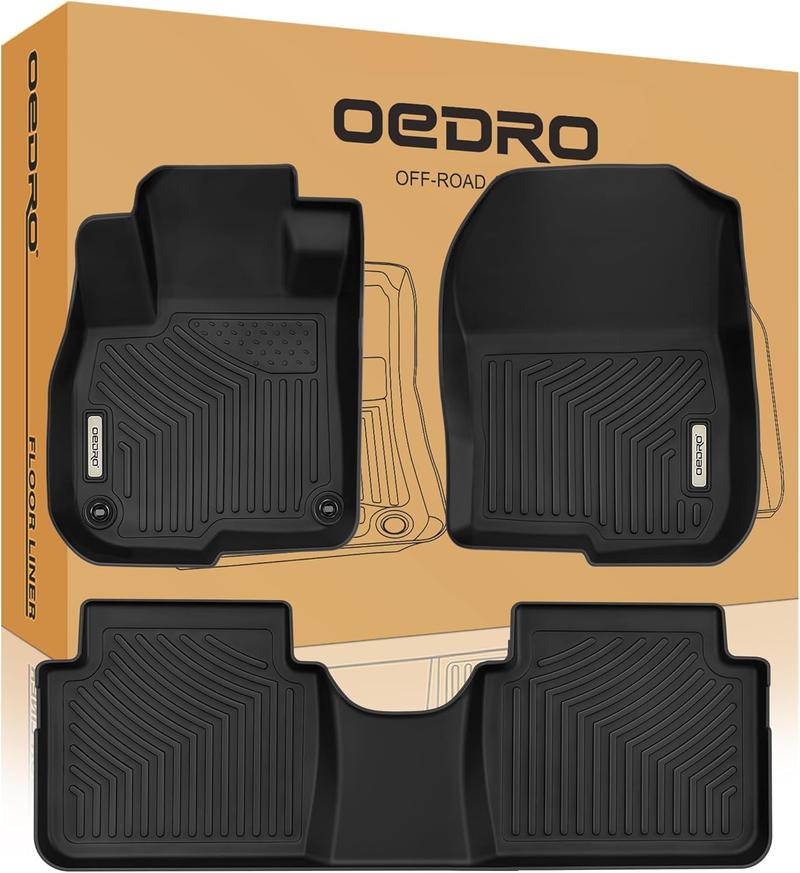 OEDRO Floor Mats Fit for Honda CR-V 2017-2022, TPE All Weather CRV Car Mats TPE Accessories, 1st and 2nd Row Set Liners, Black