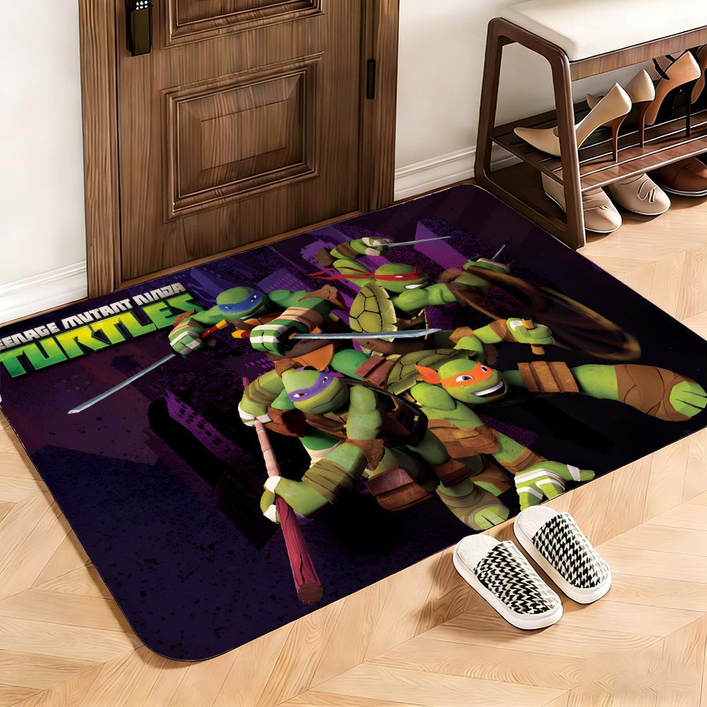 Action Ninja Turtles Floor Mat This soft flannel mat provides a cozy Soft flannel mat with quick water absorption, non-slip and durable. Easy to clean, ideal for bathroom and entryway use.