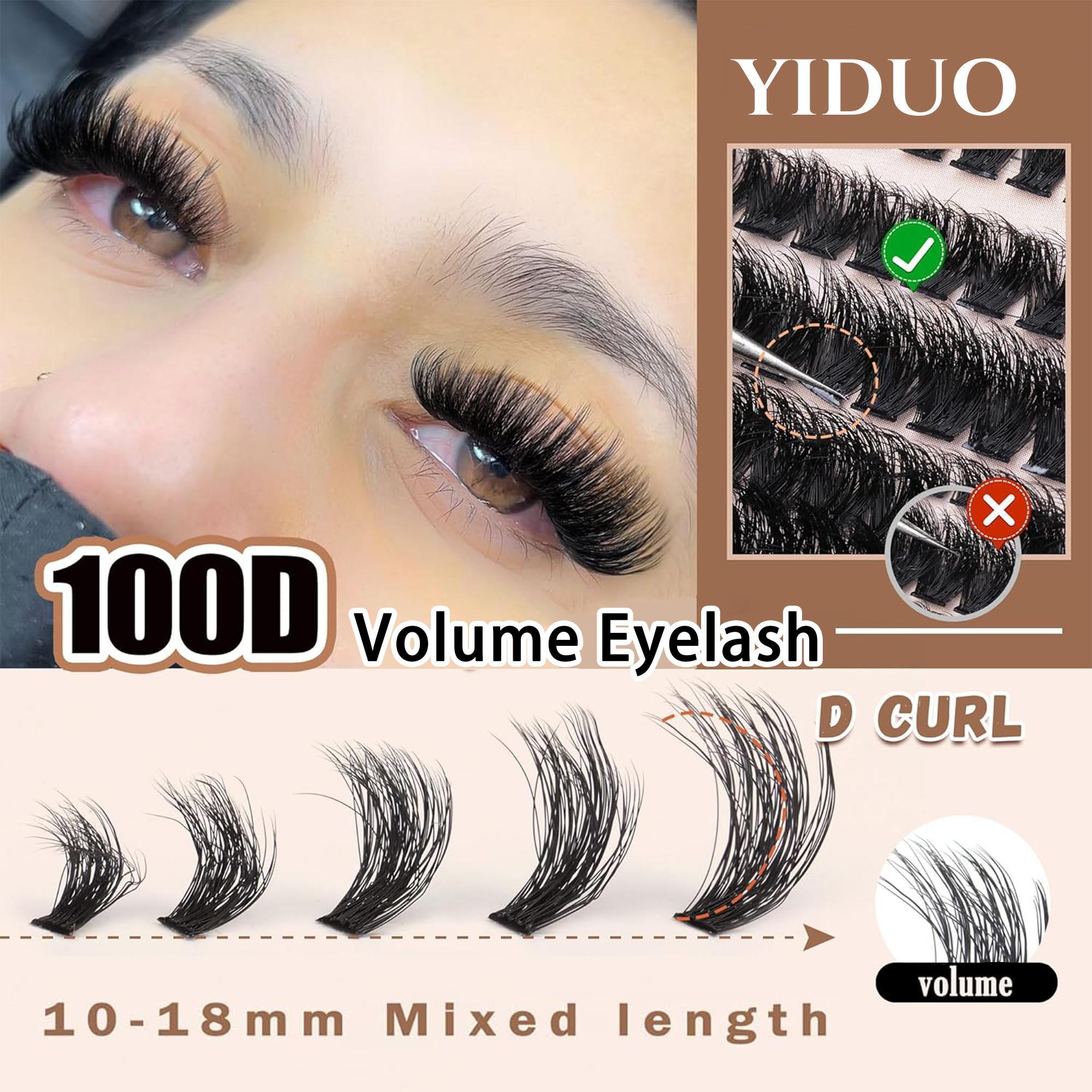 Volume Thick Lash Clusters, Fluffy Lash Clusters, 200pcs/box 10-18mm Mixed Length D Cur Lash Clusters, Wispy Individual Eyelash Extensions Clusters, DIY Volume Lash for Beginners