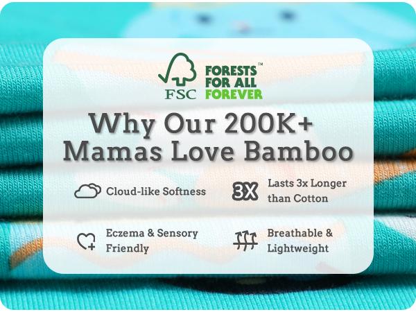 babee Reshinee Moisture-wicking Bamboo Pajama sets for Toddler Boys Girls,Temp-Sensing Babys Kids 2pcs Pjs,Long-Sleeve Snug Fit Sleepwear 12M-8Y Sets,Valentine's Day gift