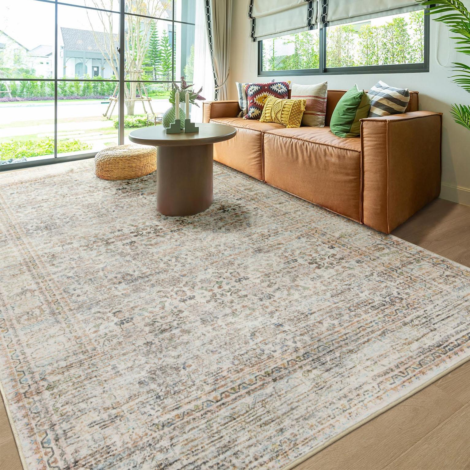 Lochas Boho Tribal Rug, Non-Slip Machine Washable Low Pile Carpet for Living Room, Soft Non-Shedding Floor Mat Lochas Boho Tribal Rug, Non-Slip Machine Washable Low Pile Carpet for Living Room, Soft Non-Shedding Floor Mat