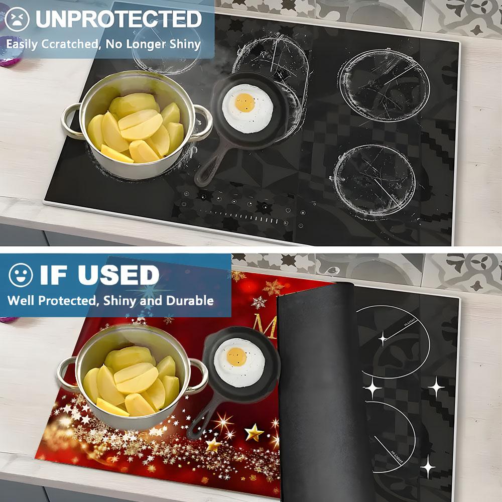 Easter Soft Magnetic Stove Panel Protector Pad, Rabbit Egg Wood Grain Design, Scratch Resistant, Easy Clean, Multi-Purpose Kitchen Cover