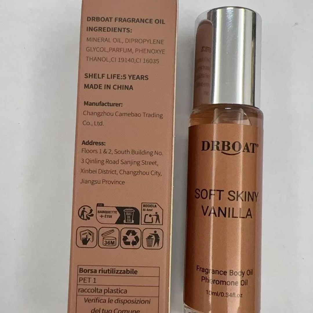 Vanilla Skin Pheromone Essential Oil - 10ml Roll-On Long Lasting Subtle Perfume Oil, Vanilla Scents, Enchanting Fragrance, Original Vanilla Body Oil for Men and Women, Ideal for Dating, Traveling, Home Use.