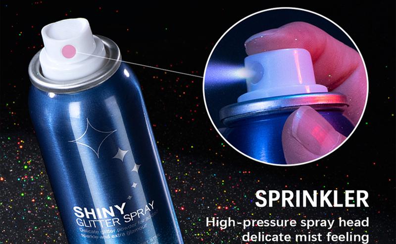 Shiny Body Glitter Spray, Body and Hair Glitter Spray, Body Shimmery Spray for Skin, Face, Hair and Clothing,Quick-Drying Waterproof Body Shimmery Spray for Prom Festival Rave Stage Makeup