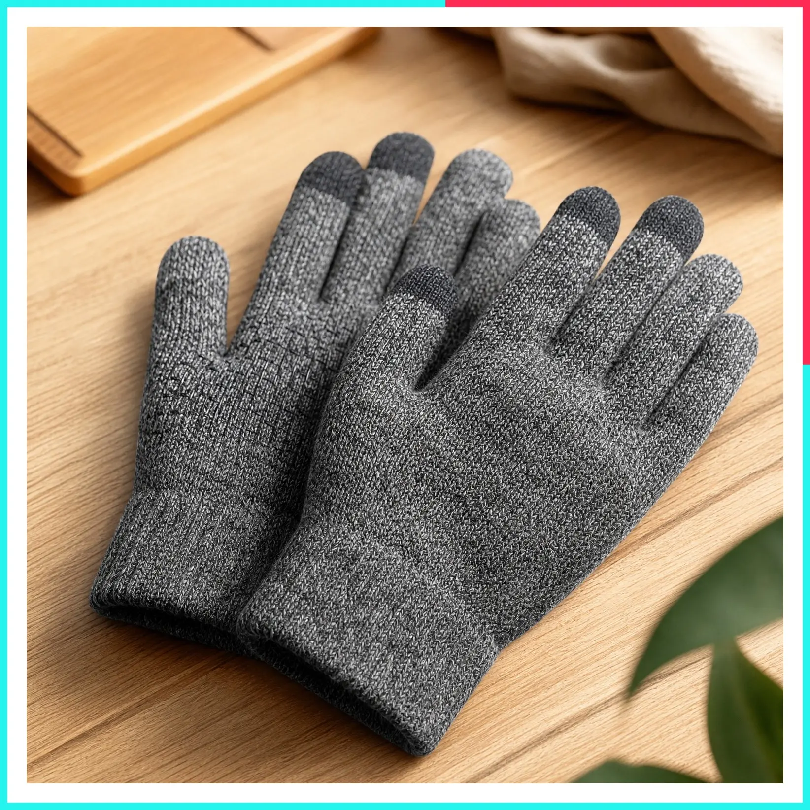 Merino Wool Winter Gloves for Men & Women, Cold Weather Warm Touchscreen Unisex, Non-Slip Knit Elastic Cuff