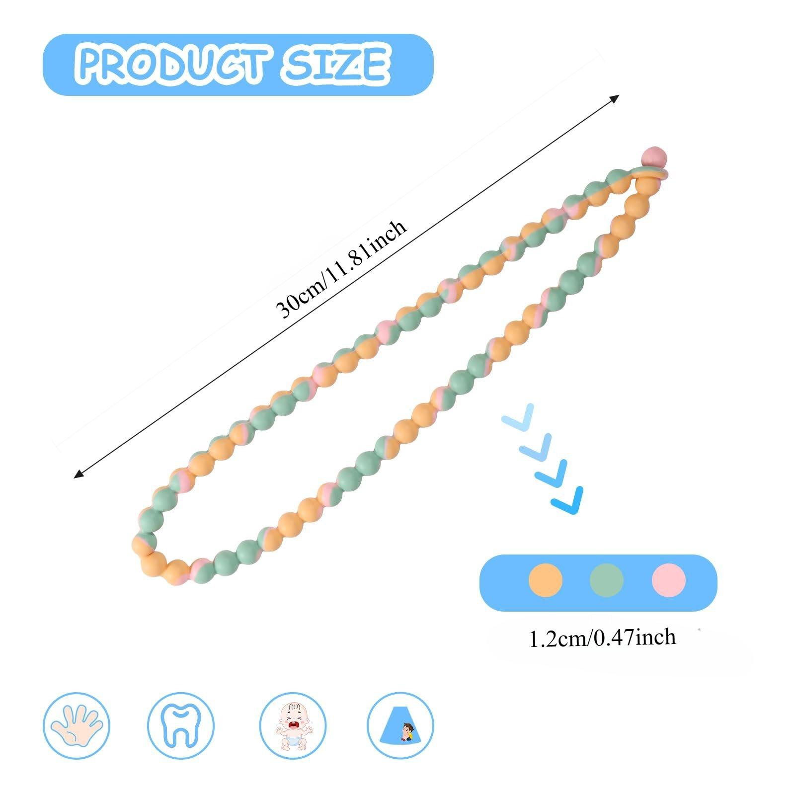 Random Color Chewable Necklace Bracelet Set, 2 Counts Colorful Elastic Necklace Bracelet, Sensory Impairment Relaxation Anxiety Relief Toy