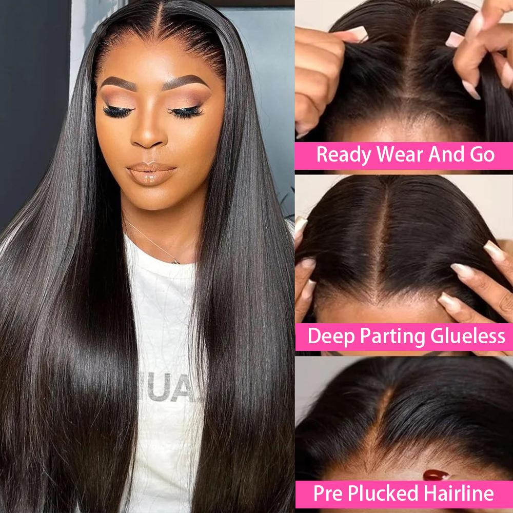 Glueless Wig Lace Frontal Human Hair Wigs 6x4 HD Lace Frontal Wig Ready to Wear 5x5 Lace Closure Wig Human Hair For Women Pre Plucked Bleached Knots Pre Cut Lace Glueless Wig Lace Frontal Human Hair Wigs 6x4 HD Lace Frontal Wig Ready to Wear 5x5 Lace Closure Wig Human Hair For Women Pre Plucked Bleached Knots Pre Cut Lace
