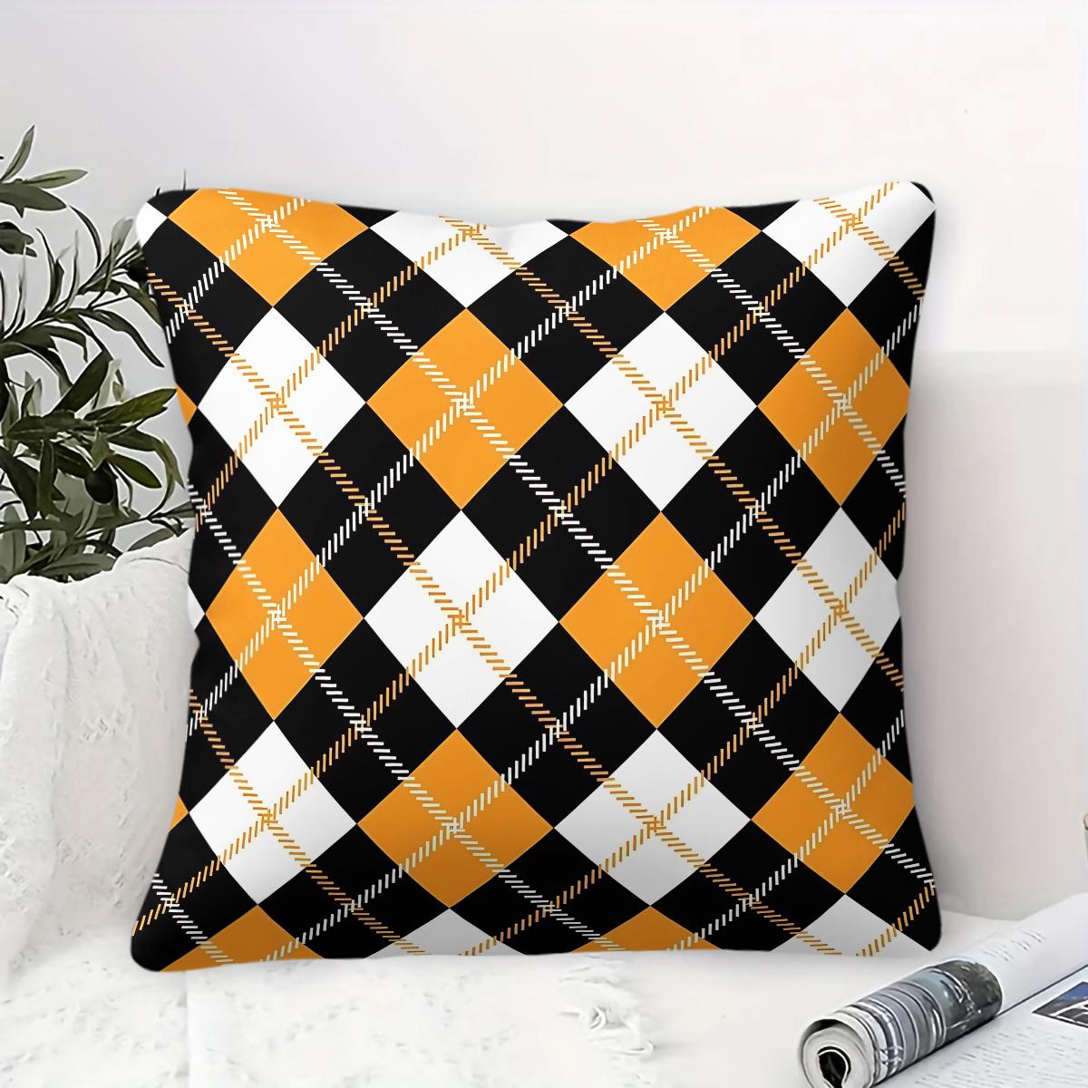 1 Piece Classic Plaid Body Pillow, Memory Foam Pillow & Decorative Pillow, Timeless Checkered Digital Print Pillow with Insert, Soft Breathable Cushion for Sofa, Bed, Couch, Dorm & Living Room, Versatile Modern Home Decor