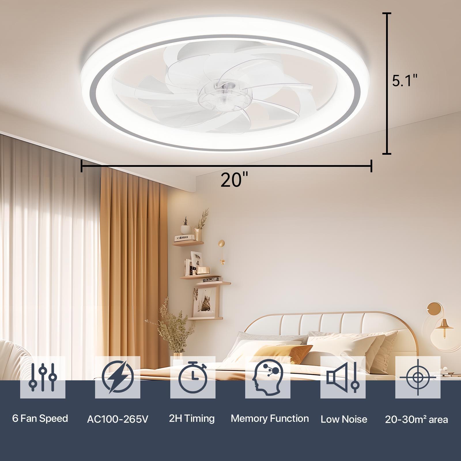 GLITGATE Ceiling Fans With Lights And Remote Multifunctional Ceiling Fan Light with 3 Color Temperatures 6 Speeds Low Noise Timer Setting & Remote Control for Bedroom Living Room Bathroom GLITGATE Ceiling Fans With Lights And Remote Multifunctional Ceiling Fan Light with 3 Color Temperatures 6 Speeds Low Noise Timer Setting & Remote Control for Bedroom Living Room Bathroom