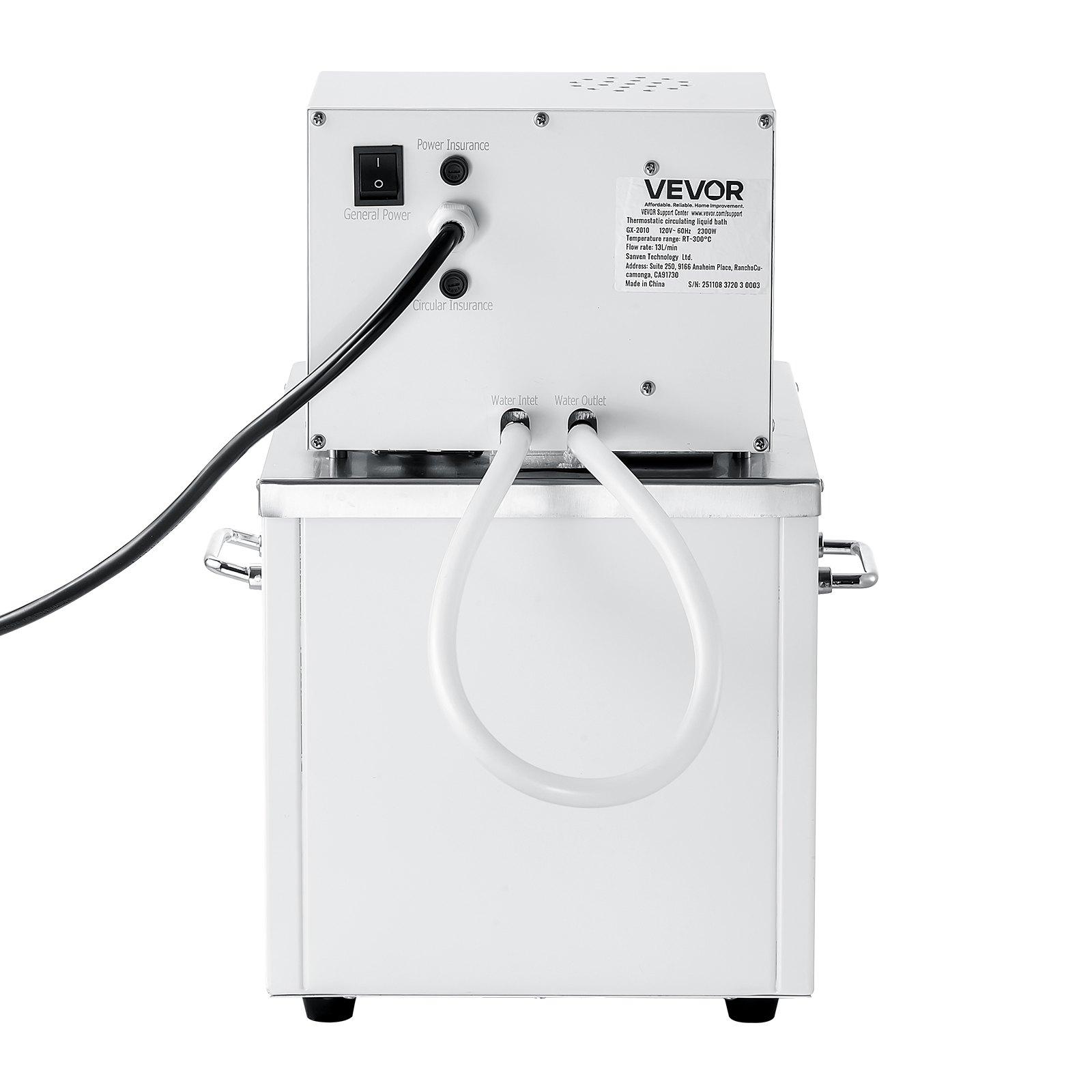 VEVOR 10L Lab Circulating Oil Bath, Digital Control, Up to 300°F/572°F, 0.1 Precision, Internal & External Dual Circulation Heating Tank for Laboratory Use, Constant Temperature, 0.1 High Precision