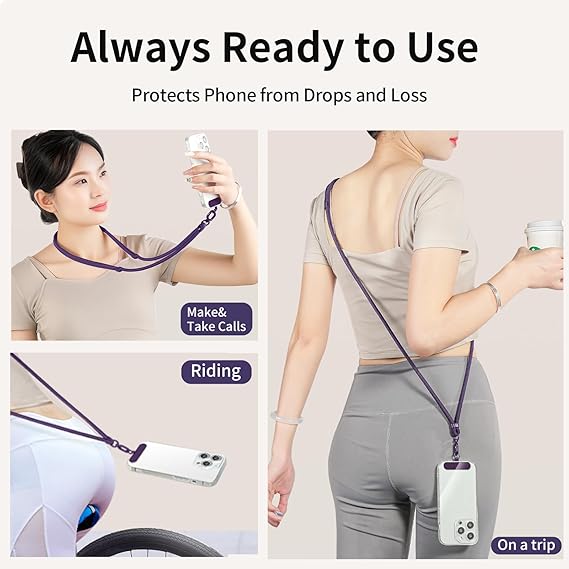 Adjustable Mobile Phone Strap Lanyard Crossbody Phone Lanyards Neck Rope with Patch for iPhone Cell Phone Hanging Cord Strap