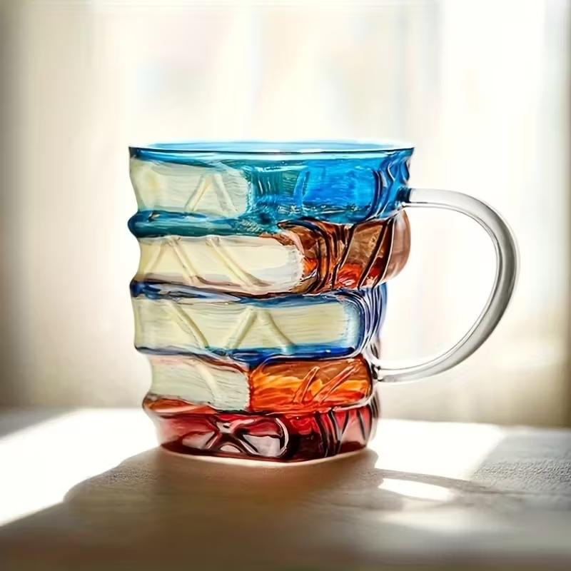 3D Painted Stacked Book-Shaped Mug, Innovative Colorful Coffee Cup, Perfect Gift for Literature Lovers