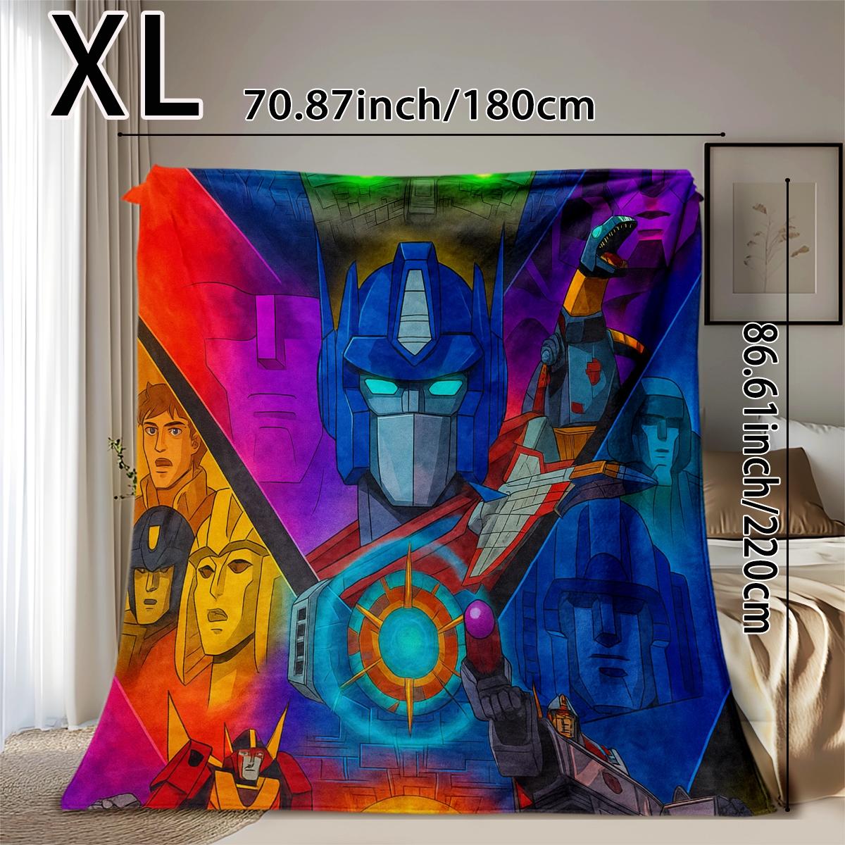 Transformers Cybertron Legend Plush Blanket, Luxurious Soft Warm Multifunctional Throw for Sofa Bed Car Office Camping, All-Season Gift