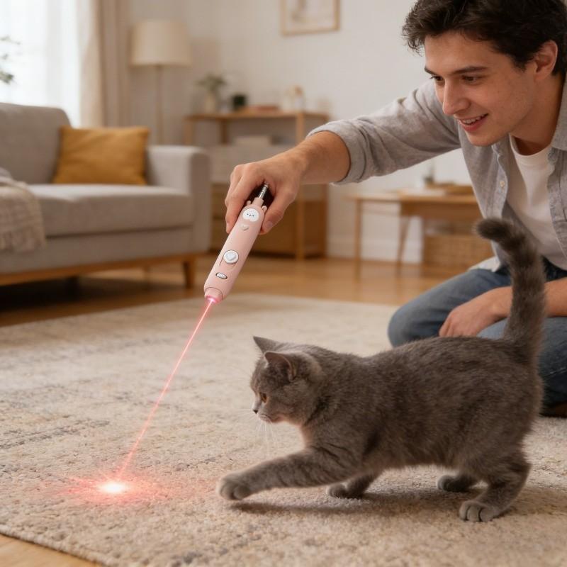 Interactive Laser Pointer Toy for Cats, Dot Cat Teaser Light, Fun & Engaging Pet Accessory, Ideal Gift for Kitten Playtime