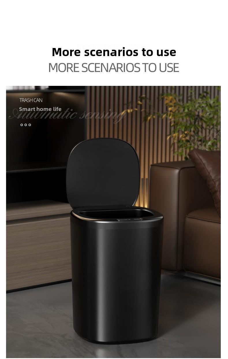 Touchless trash can, patented automatic bag-sucking trash can design, 3.6-gallon smart trash can, automatic sensor lid trash can, battery-operated, suitable for bathroom/kitchen/living room/bedroom, Christmas decoration