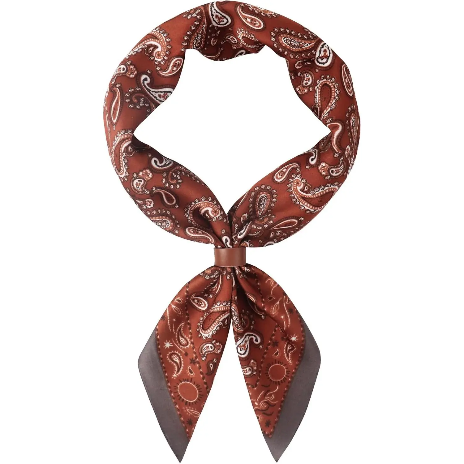 Men's 27.5-In Polyester Scarf - Silk-Feeling, Paisley, Bandana Shape, Outdoor Wear Accessory for Necktie, Pocket Square, Cowboy Use