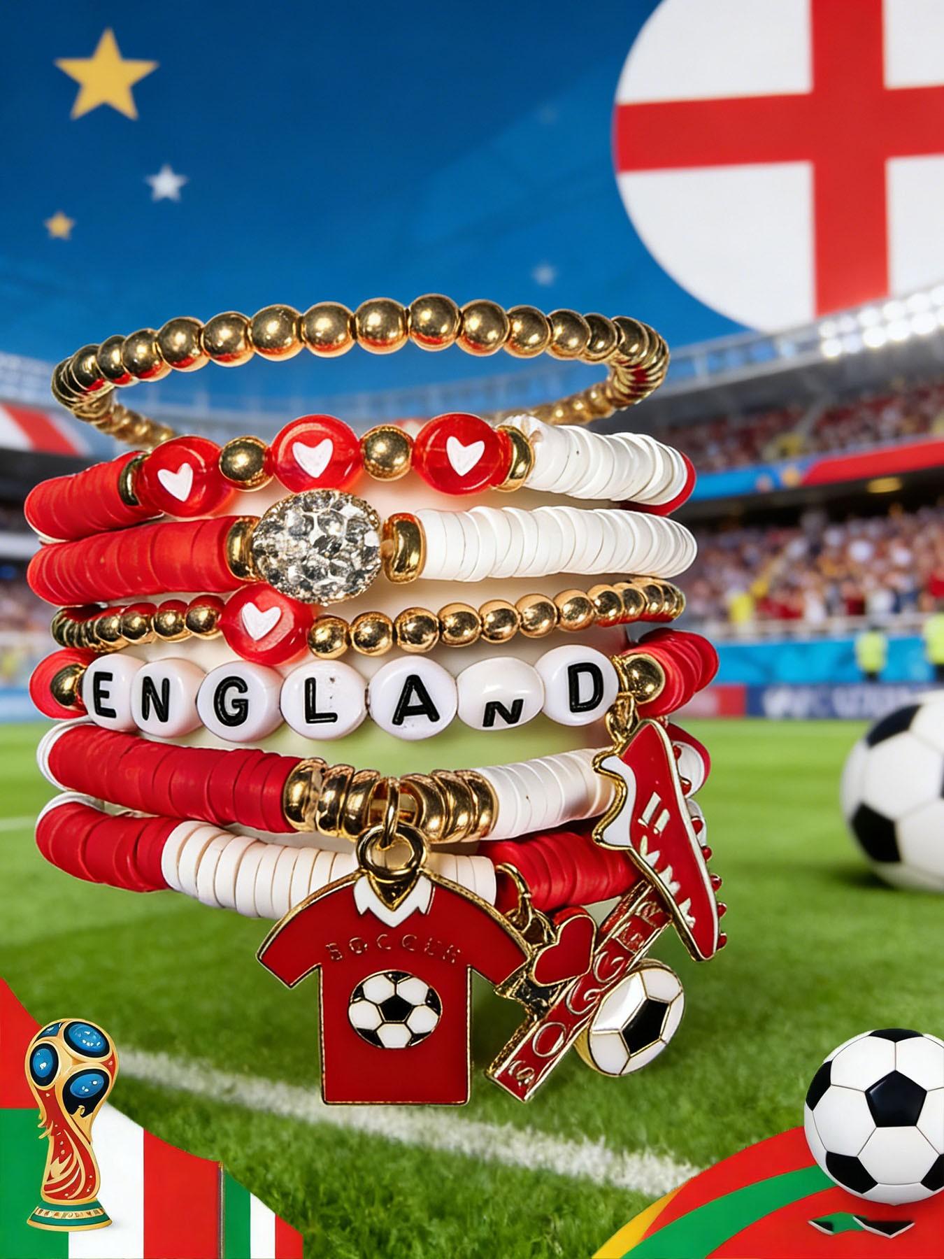 2026 Usmnt World Cup Soccer Soft Clay Bracelet Set, Usa Canada Mexico World Cup Bracelets, Sports Fan Accessories, Collectible Souvenirs