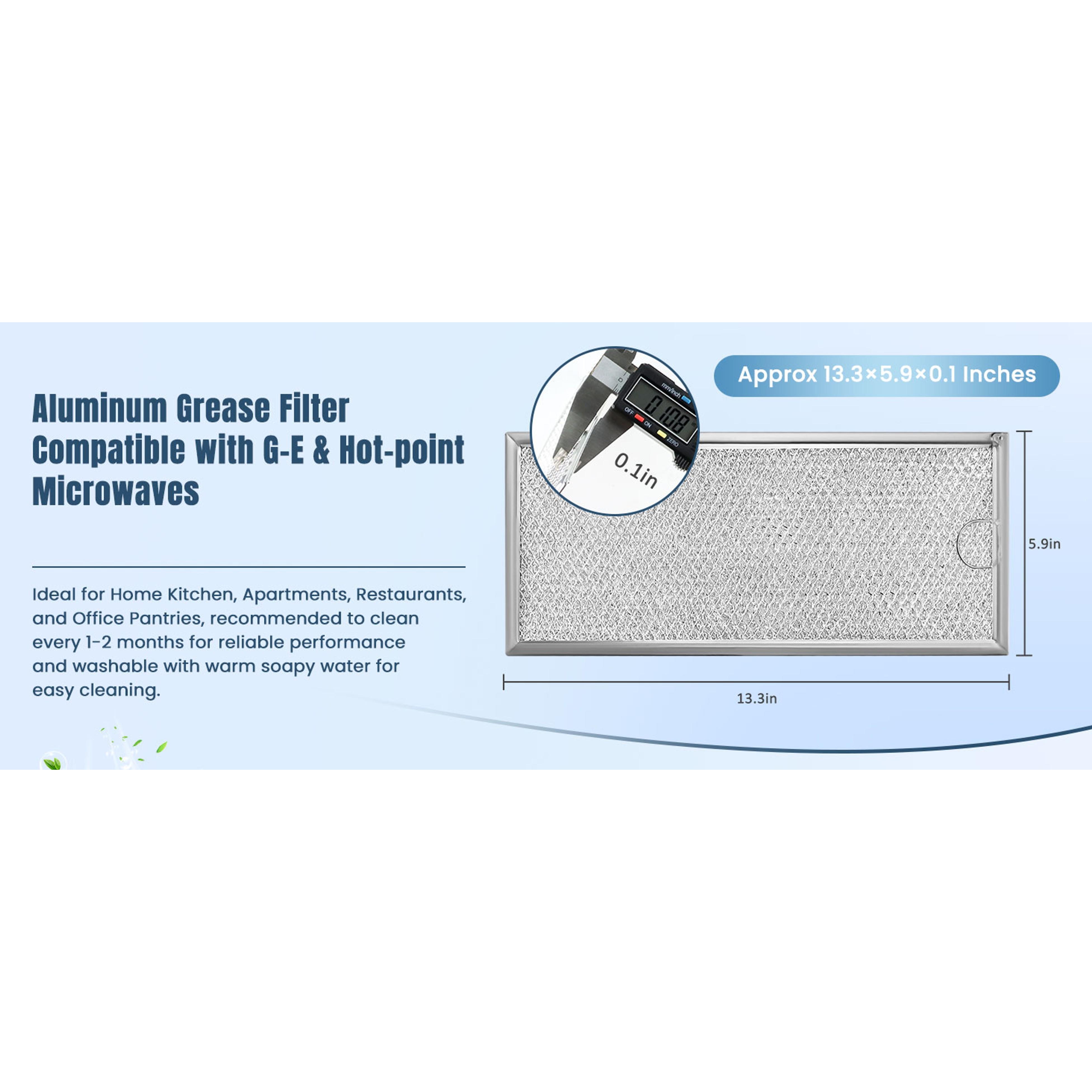 2 Pack Microwave Grease Filter Compatible with Whirlpool and GE Microwaves - WB06X10596 Microwave Oven Grease Filter Approx 13" x 6"