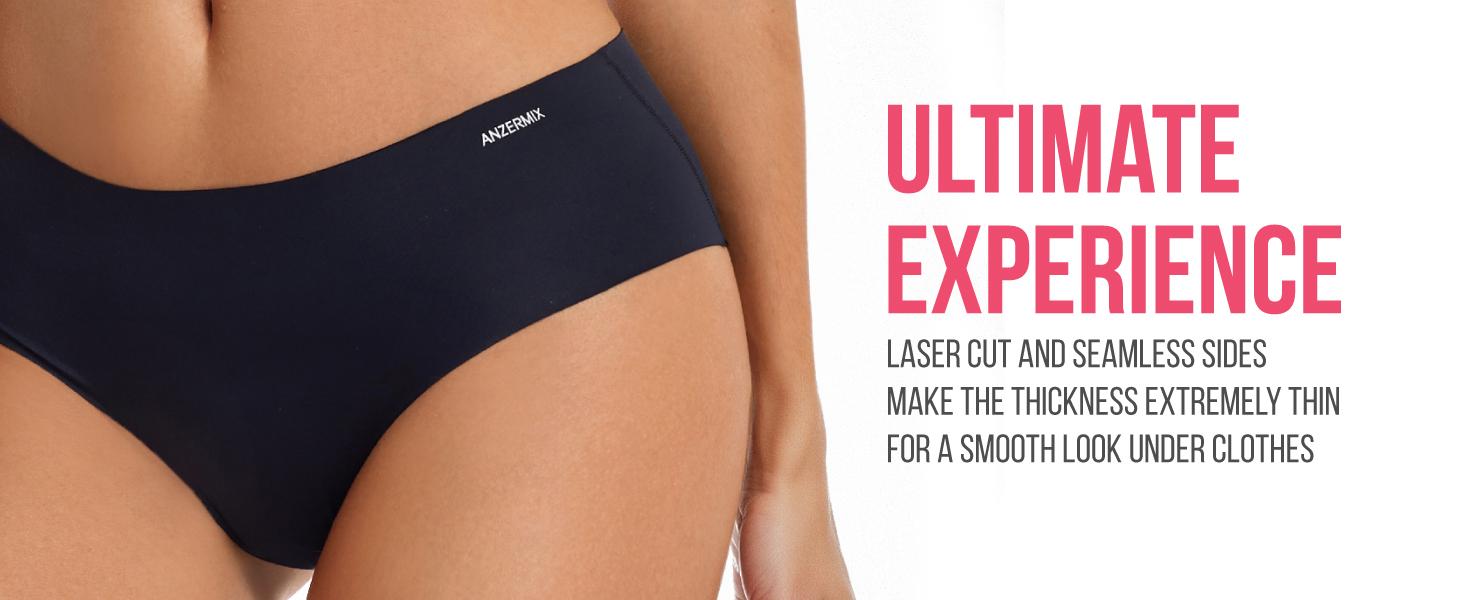 ANZERMIX Womens Seamless Laser cut Brief Panties Pack of 6