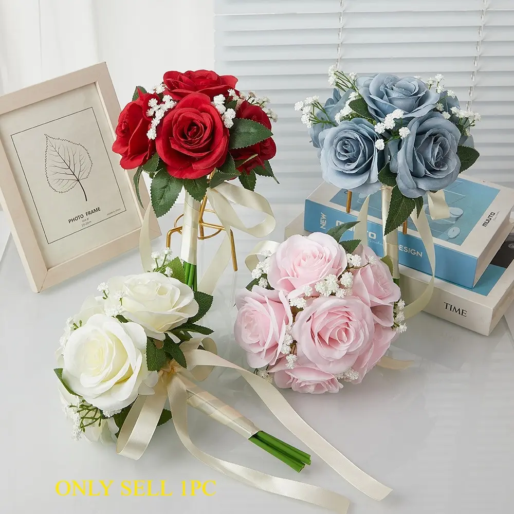 Forest Style Bouquet for Marriage Registration | Elegant Artificial Mini Flower Bouquet, Photo Prop for Brides & Bridesmaids Wedding Shoot