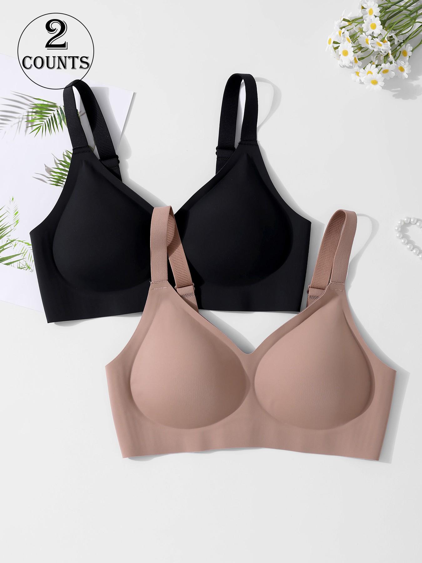 High-Quality Seamless Jelly Bra, Four-Row Three-Buckle, Push-Up Adjustable Sports Bra, Comfortable Breathable Skin-Friendly, Women's Wire-Free Bra