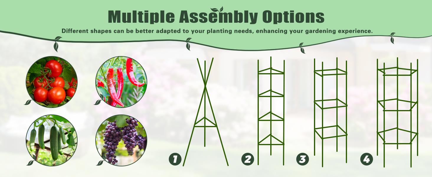 Lilypelle 3 Pcs 24x24x12in Round Galvanized Raised Garden Bed with Tomato Cages, Metal Planter Box for Planting Plants Vegetables Herbs Flowers