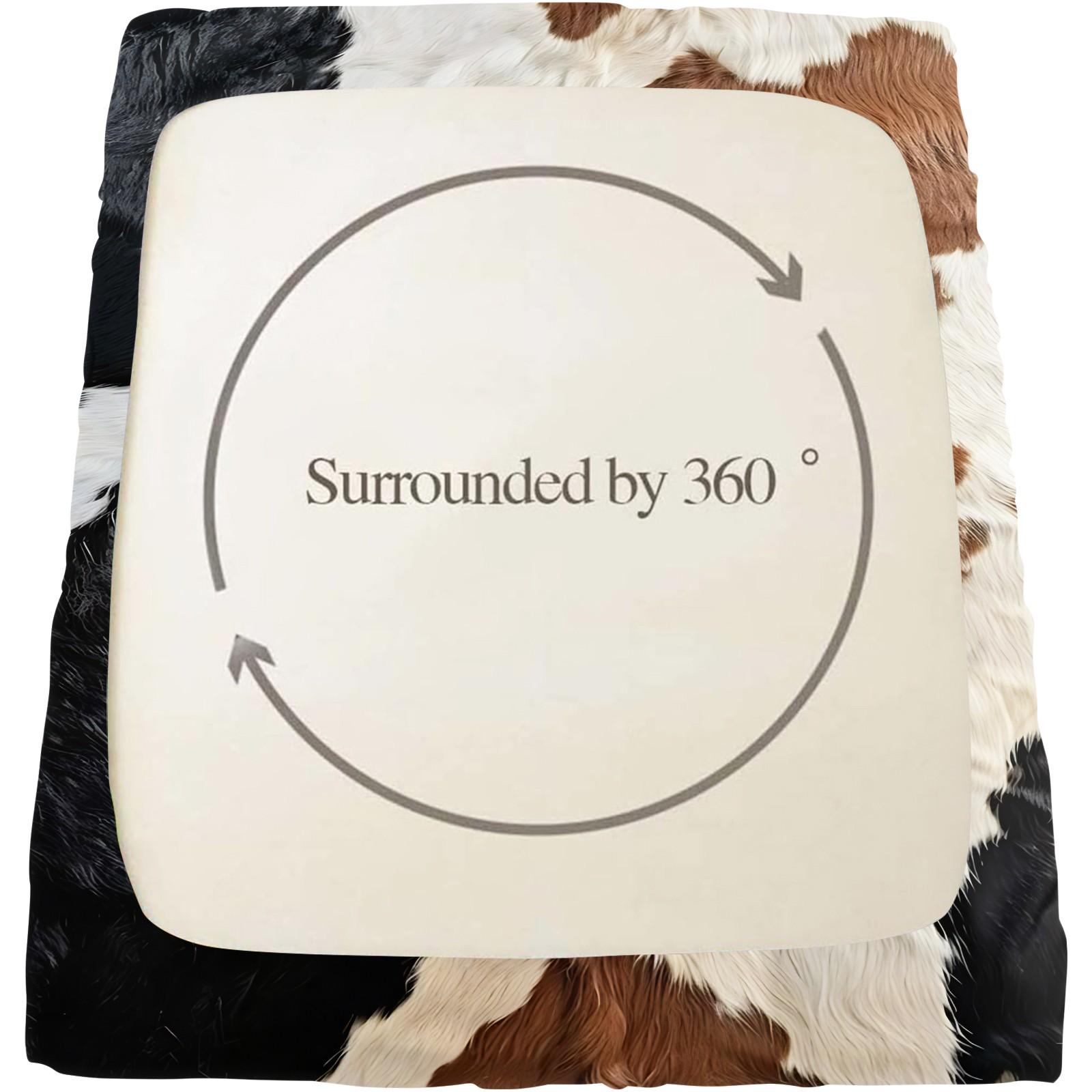 3Pcs Cowhide Inspired Fitted Sheet Set, Decorative Bedsheet Sets, Black, White, and Brown Pattern Bedding Set, Soft and Curly Texture, Stylish Bedding for a Natural Home Decor, Perfect for Rustic and Chic Bedroom Makeover,Includes 2 pillowcases