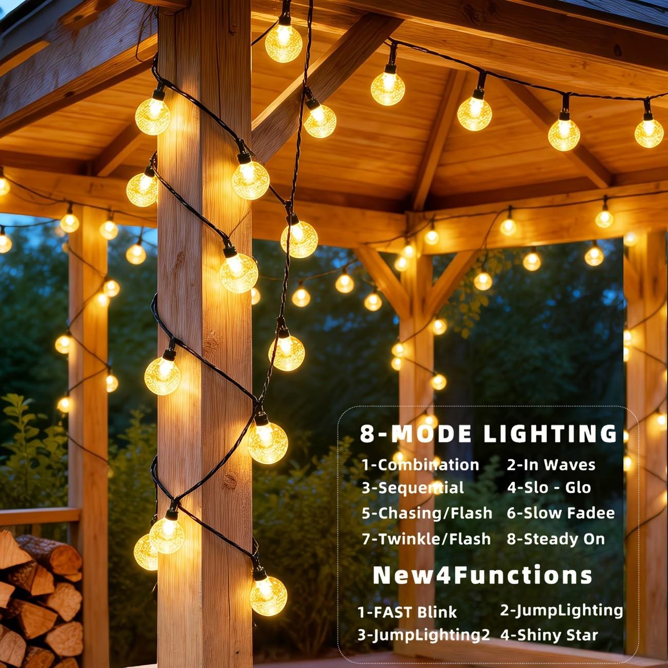 Solar LED Bubble Light String, Solar Crystal Ball, Outdoor Solar Lamp, 8 Lighting Modes, Garden Lantern, Party Decor