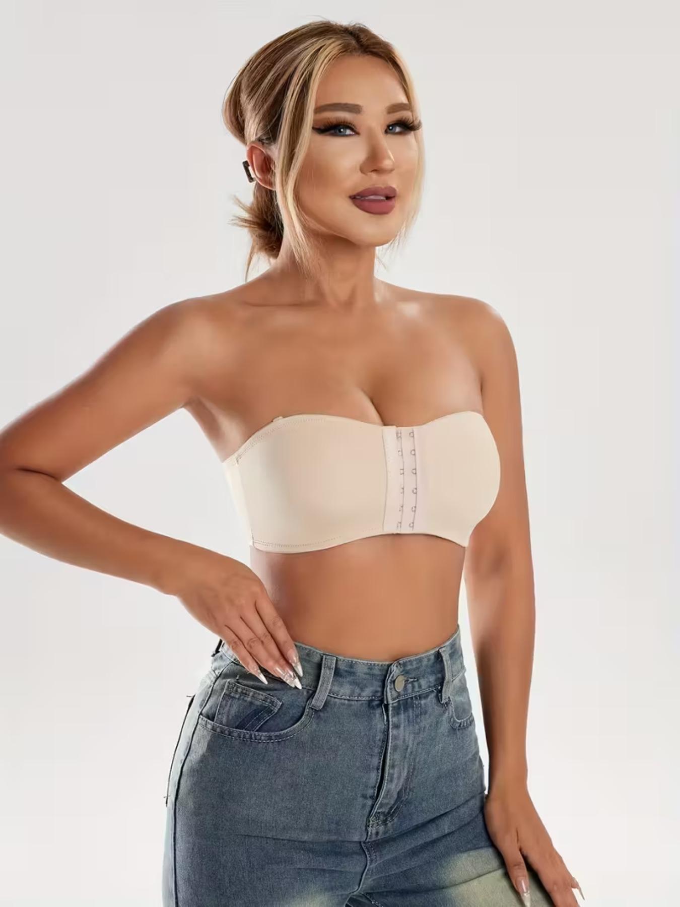 Women's Wireless Bra Set, Underwear, Strapless, No Underwire Design, Front Buckle Closure, Soft Breathable Fabric, Perfect for Daily Wear & Casual
