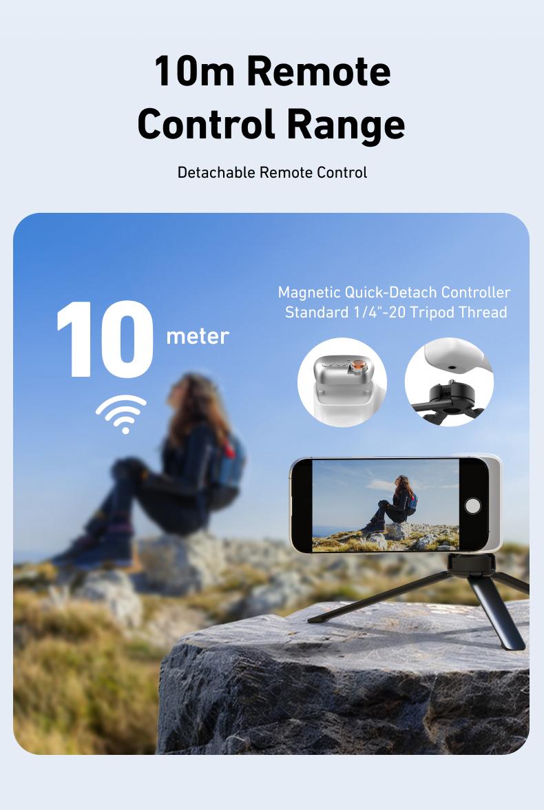 Magnetic Phone Camera Grip with Wireless Shutter – DSLR-Style Handle for iPhone & Android, 1/4" Screw, Ergonomic Design, Perfect for Vlogging, Selfies, and Steady Shots, Compatible with iPhone 17
