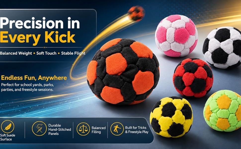 Dragonfly Footbag 32-Panel Hacky Sack – Spiral Pellet Filled Footbag Ball with Vibrant Sports Design for Indoor & Outdoor Play, Coordination Training, Party Favors, Portable Stress Relief Toy for Kids Adults Daily Play & Sports Exercise
