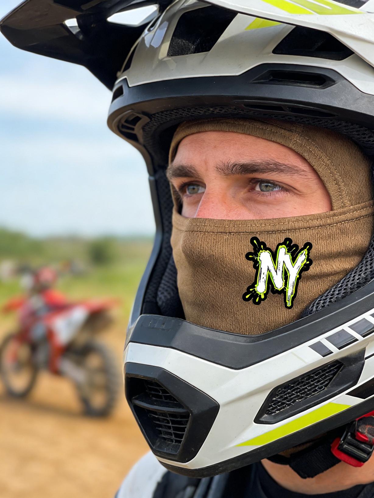 Musion2026 NY Print Cycling Balaclava, Windproof Sunscreen Outdoor Mask, Ideal for Cycling and Camping, All Seasons Casual Wear