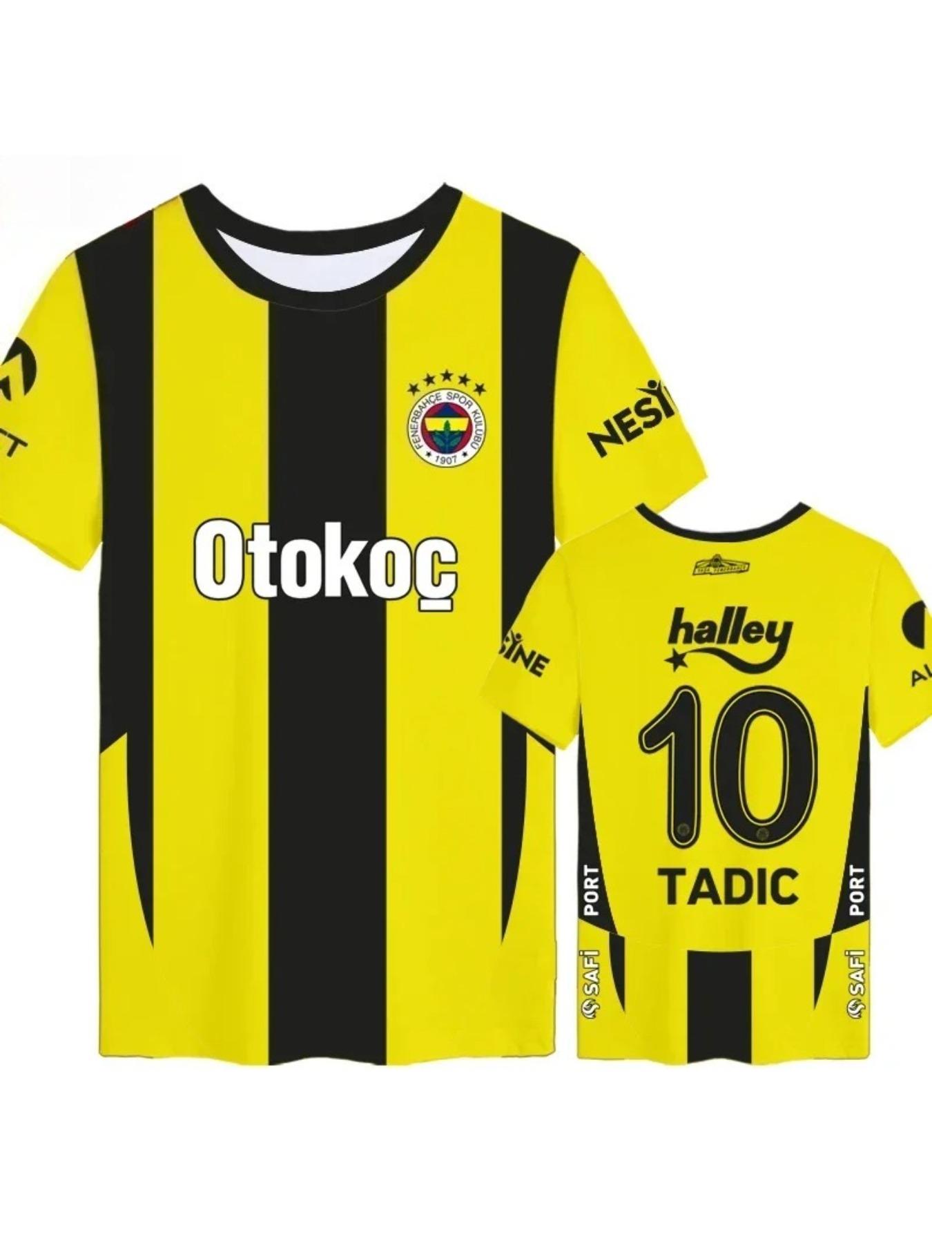 Fenerbahçe football T-shirt, men's and women's fans short-sleeved T-shirt, 3D printed sports T-shirt