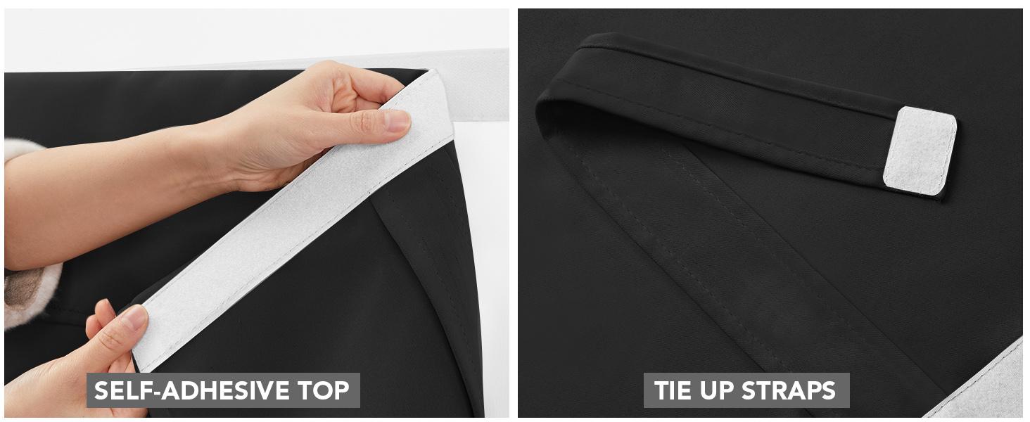 Deconovo French Door Curtain(1 Panel), Door Curtains for Door Window, Blackout Curtains for Bedroom, Sidelight Curtains for Door Window Curtains, Velcro Tie Up Curtains