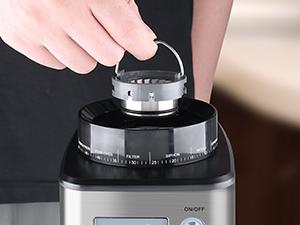 Homtone Conical Burr Coffee Grinder, Anti-Static Electric Espresso Grinder with 51 Precise Settings, Adjustable Coffee Bean Grinder for 2-12 Cups, Clog-Free, Digital Display Stainless Steel
