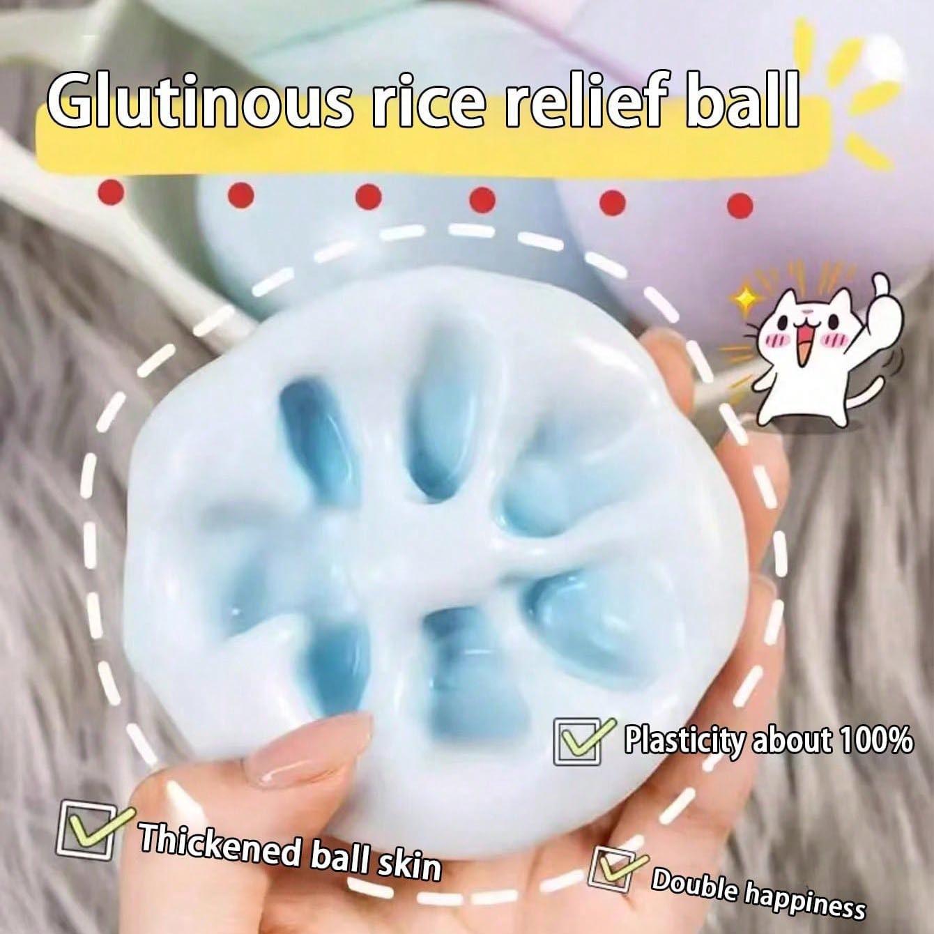 3pcs Handmade Mochi Stress Relief Toy, Soft Squishy Glutinous Texture with Thin Ice-Skin Feel, Squeeze to Relieve Stress, Ideal Gift for Office, Parties and April Fool's Day (No Air Pump)