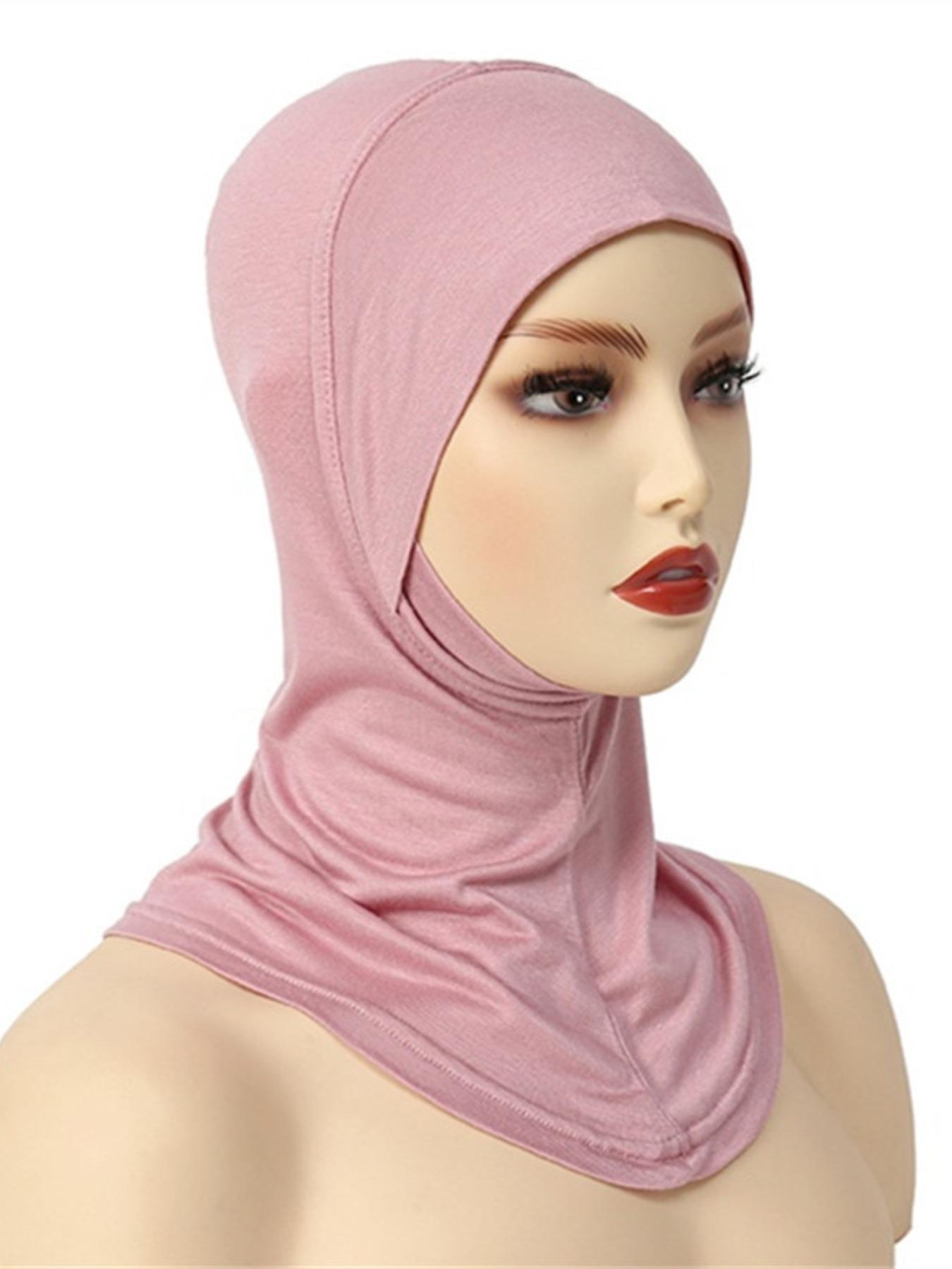 1pc Women's Inner Cap Underscarf Hijab Cap Turban Hat, Fashionable Solid Color Chin Elastic Head Cap & Neck Scarf for Comfort
