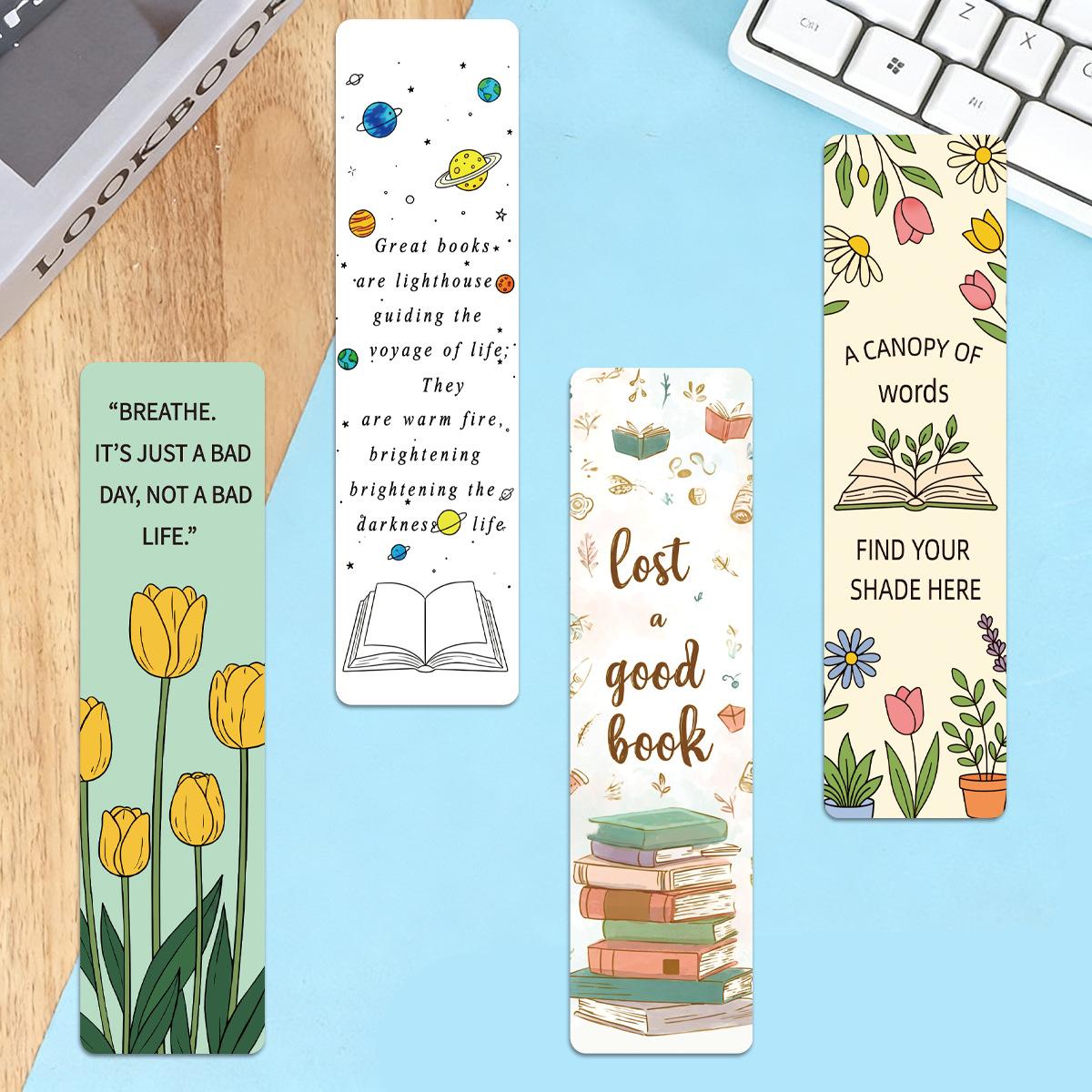 30pcs Reading-themed Office Bookmarks, Notebook Bookmarks, Non-repeating, Simple, Artistic, Creative Office Bookmarks, Notebook Bookmarks, Small Cards, Book Decoration Cards, Reading Annotation Cards