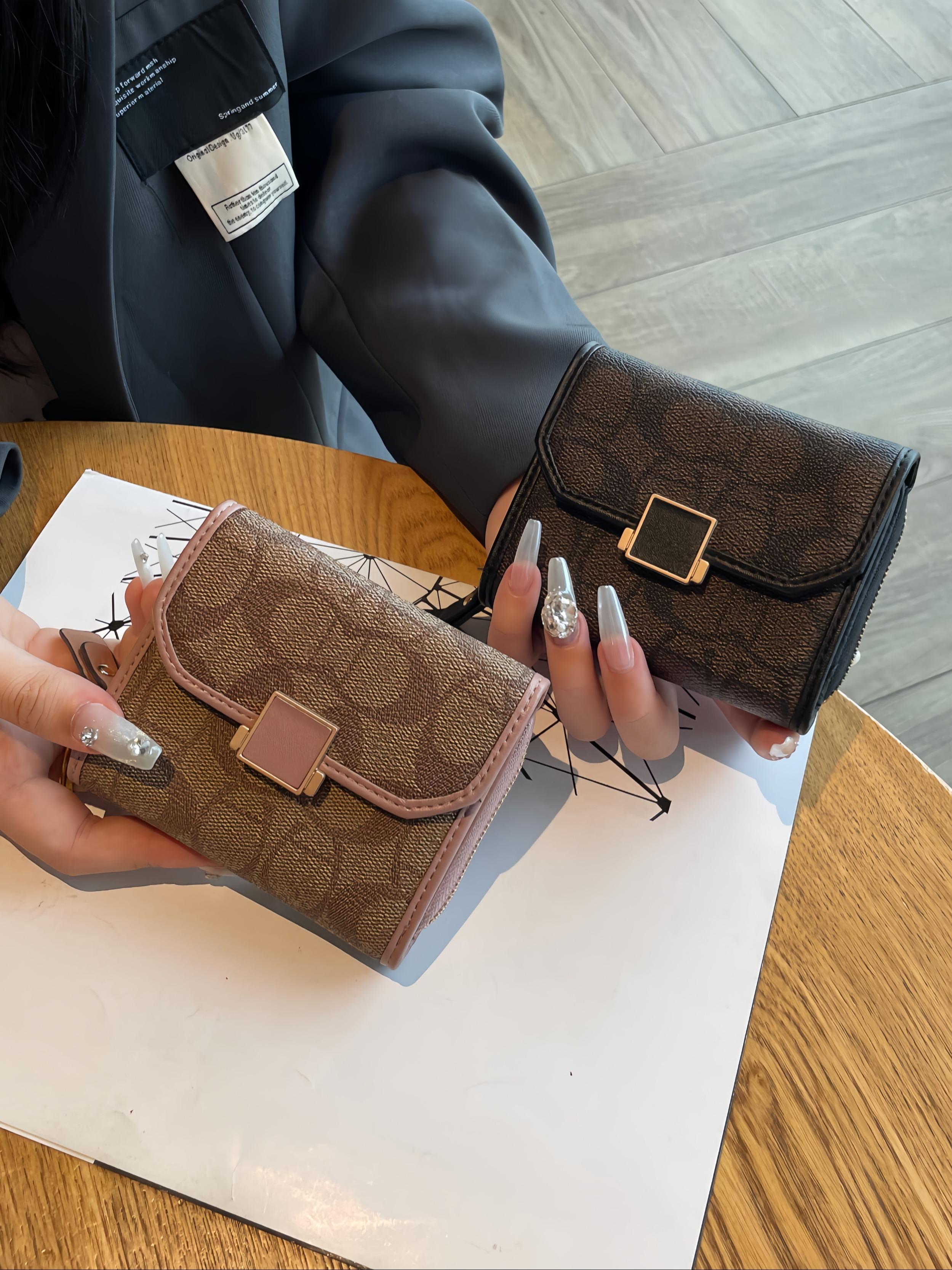 Women's Short Wallet Card Holder, New Foldable Leather Coin Purse, Unique Design High-End Small Wallet, Trendy Fashion Accessory