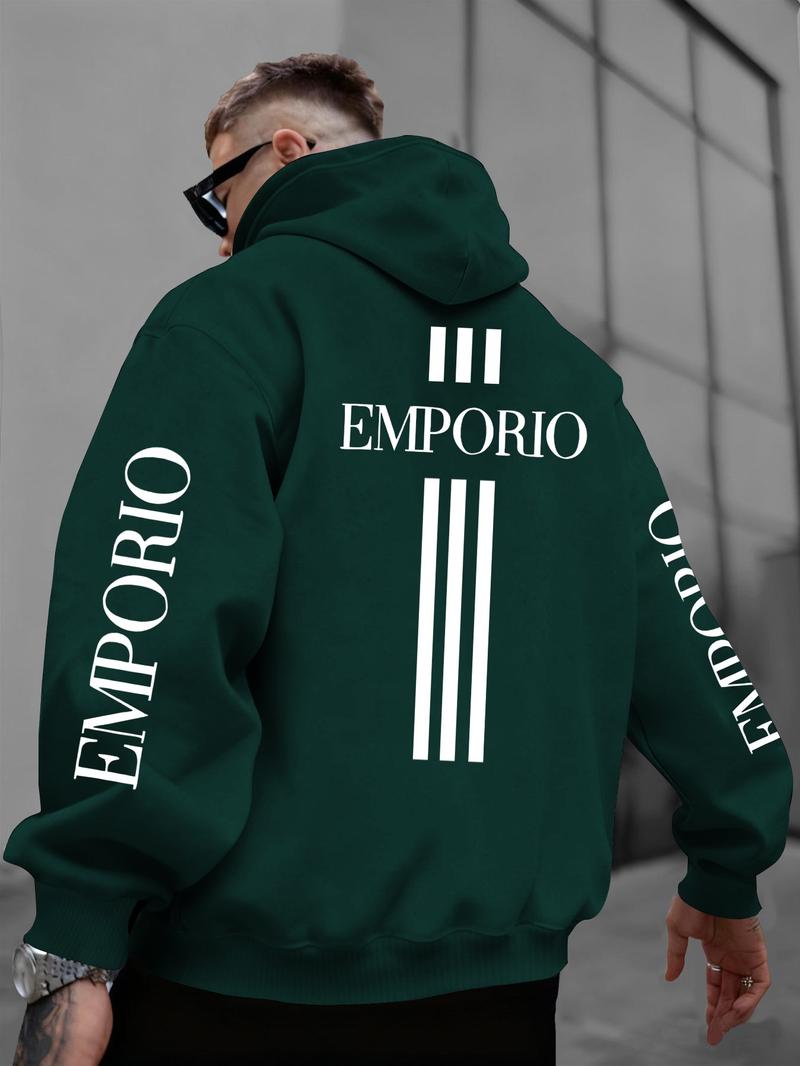 Emporio Gold Graphic Oversized Hoodie | White Streetwear Hoodie with Luxury Brand-Inspired Print | Trendy Outfit for Fashion & Streetwear Enthusiasts | Comfortable & Stylish
