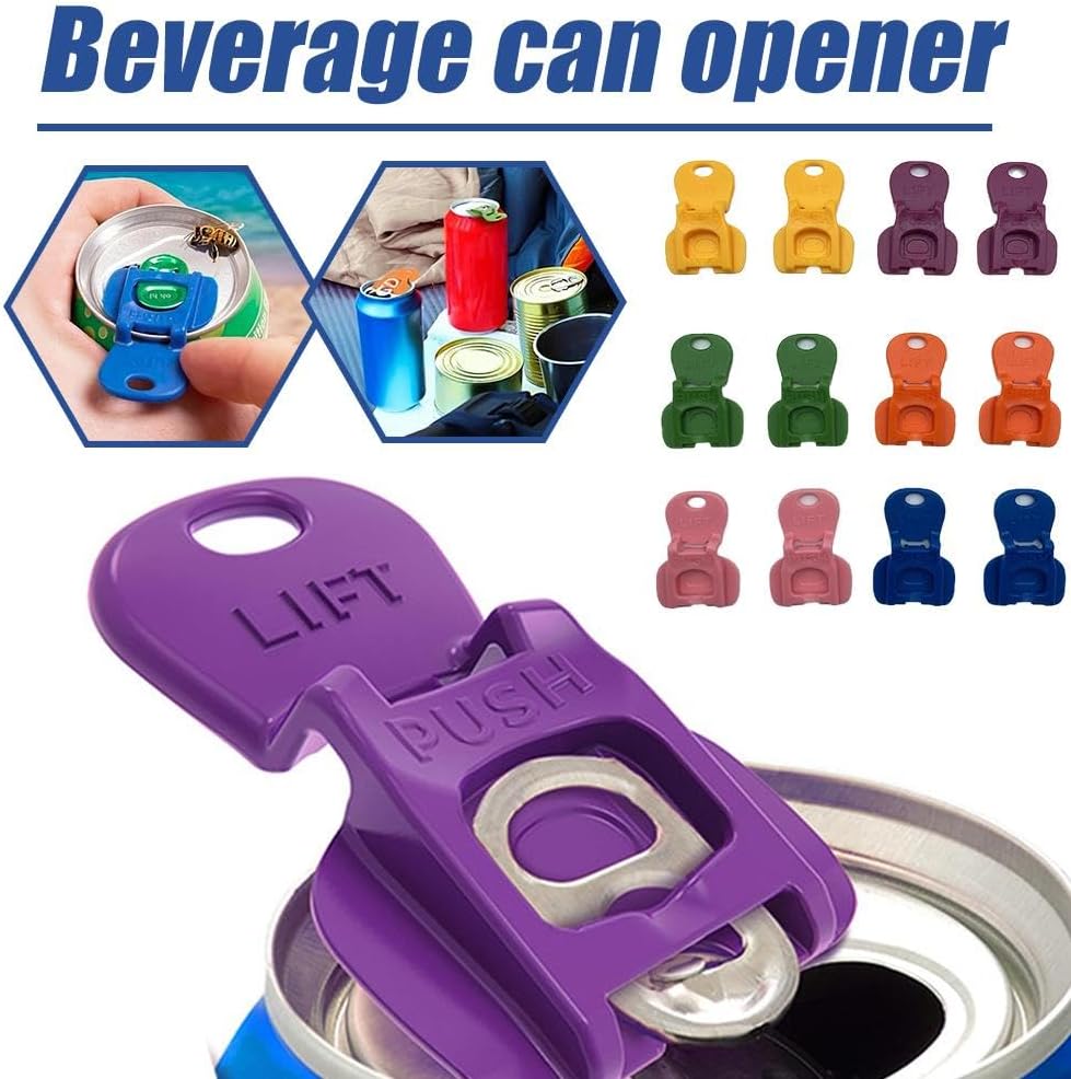 【12 PACK】Beverage Barricade Tab Covers 6/12PK, Easy Open Drink Can Caps for Pop, Soda, Beer, Reusable Bug-Proof and Dustproof Shields, Perfect for Tailgates, Camping, Backyard BBQs, and Summer Fun