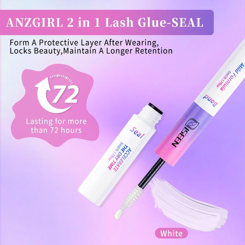 Natural Look Eyelash Extensions Kit, DIY Eyelash Extensions, 1 Set False Eyelashes with Glue & Tweezers & Brush & Glue Remover, Professional Eye Enhancement Tools for Women, Makeup Gift