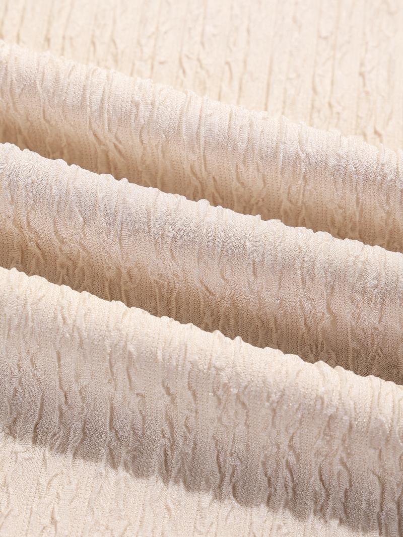 Aliling Women's Elegant Patchwork Midi Dress, Short Sleeve Fitted Casual Boho Elegant Style, All Seasons Fashion, Plain Color, Long Bodycon Design