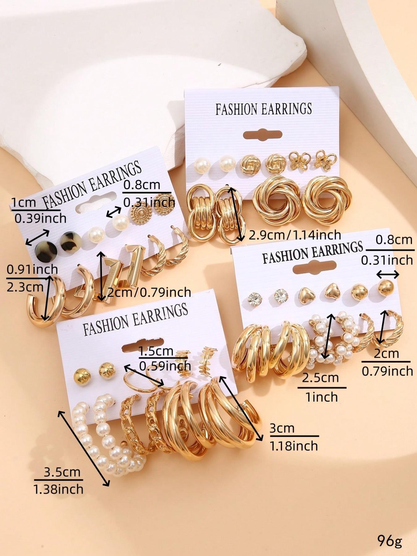 Faux Pearl & Rhinestone Decorated Heart & Butterfly Design Stud Earrings As Gift, 2024 New Dainty Jewelry for Daily Clothing Decor, Party