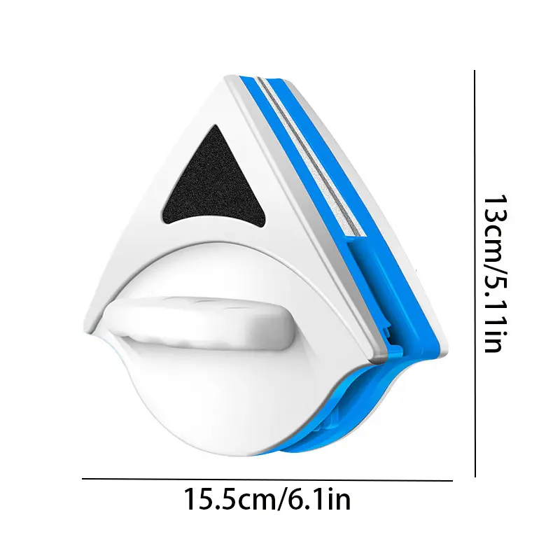 Double-Sided Magnetic Window Squeegee Home Cleaning Tool, Scratch-Free Glass Cleaner, Ring Handle, Suitable for 3-8mm Glass, Durable Plastic Design