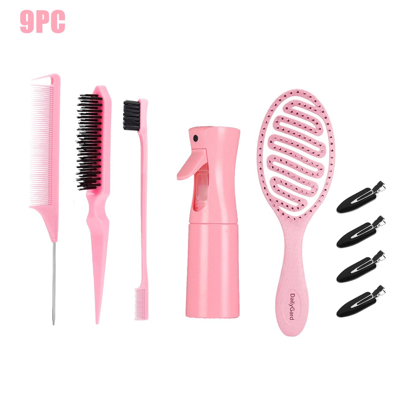 Ventilated Detangling Hair Comb with Random Section Clips, Ideal for Wet/dry Hair, Curl/wave/strand Types, Anti-Knot, Blowout, Scalp Massage