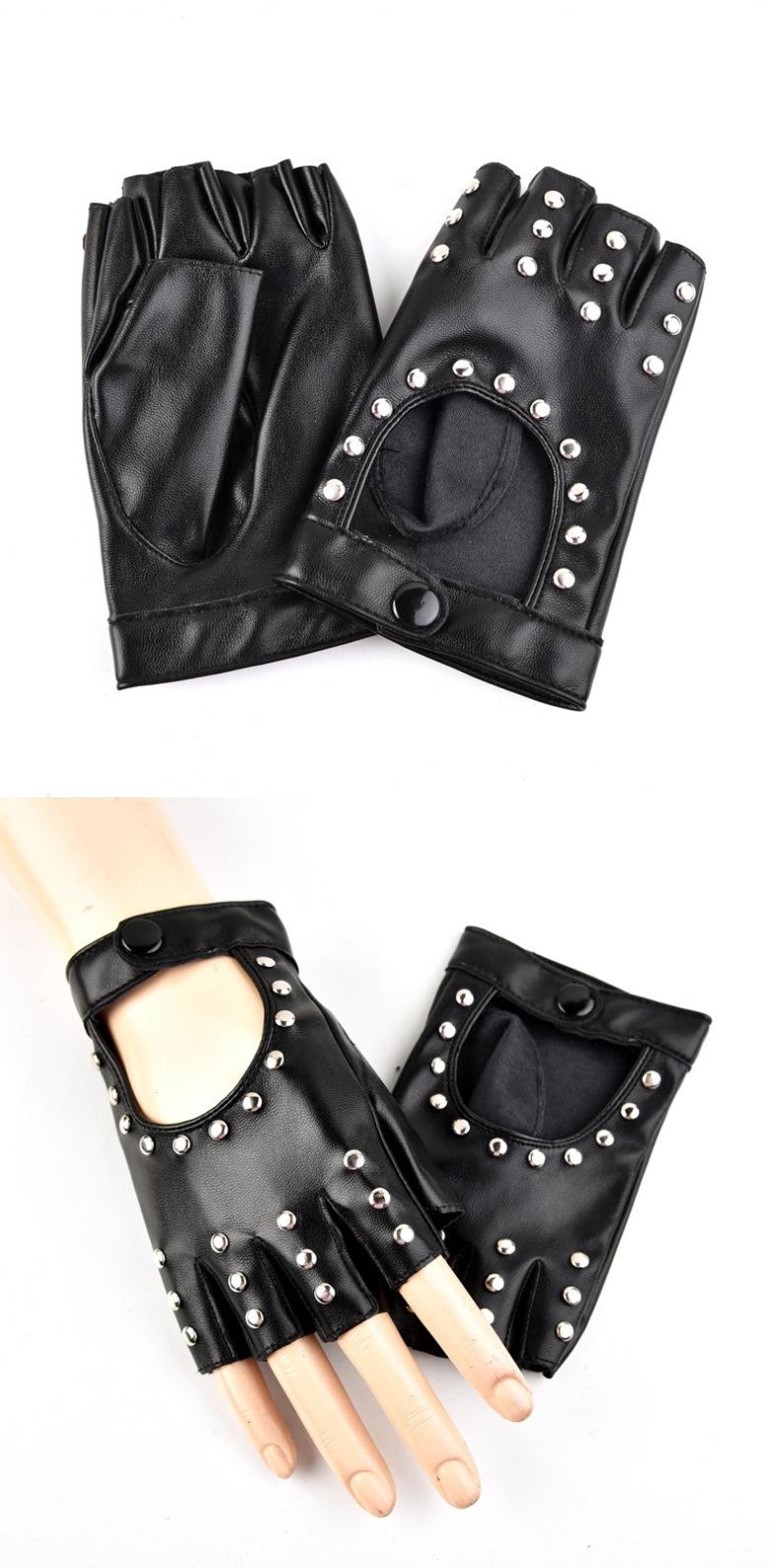 Women's Half-Finger Gloves for Motorcycle Riding Driving Steel Dance Nightclub Performance Cosplay, Stylish and Functional Accessory