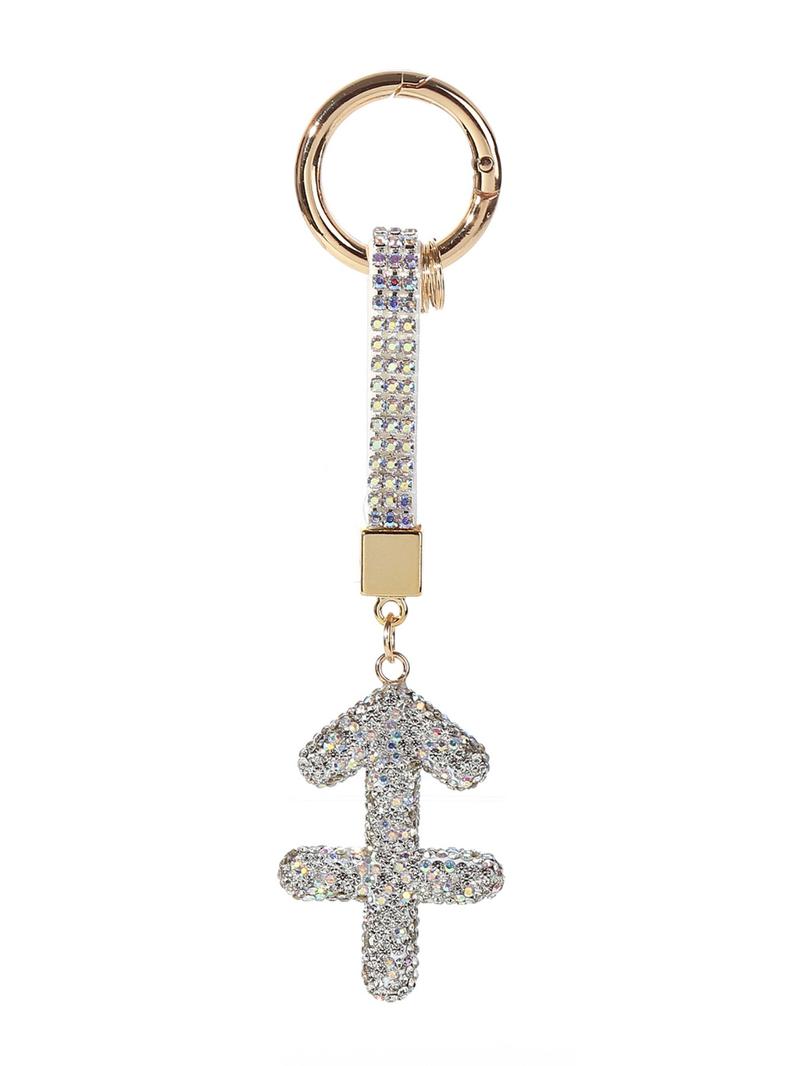 12 Zodiac Silver Color Pendant Keychain, Fashionable Valentine's Day Bag Accessory, Unique Design for Daily Use, Perfect Gift for Women and Girls