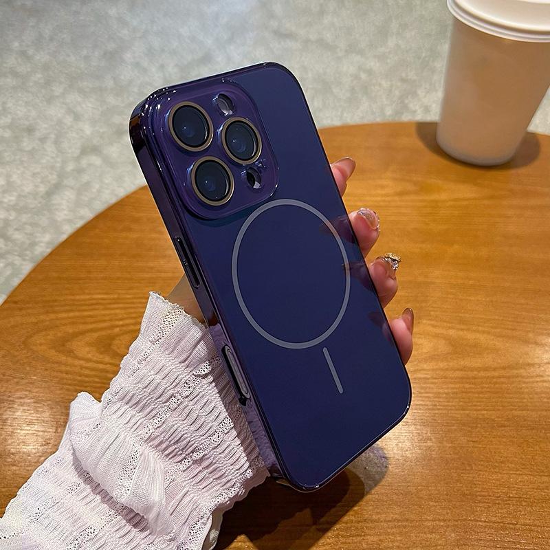 Compatible with iPhone 17 Pro Max/ 17 Pro/16/15/14/13/12 Pro Max Phone Case Magnetic phone case Electroplating protective cover phone case hlk04