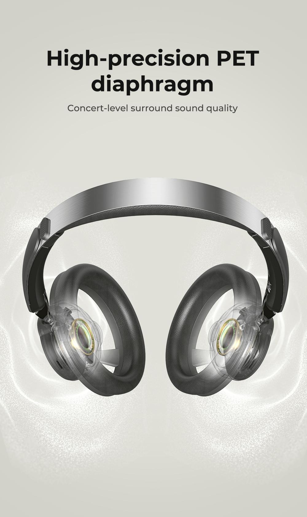 HTC HP06 OWS Open Wireless Headphone Foldable Bluetooth Headphones Over Ear with Built-in Microphone HIFI Stereo Multifunctional Earbuds Wireless Headset for Gaming, Phones, Computers, Electronics Audio Headphone